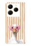 Infinix Hot 40I Compatible Transparent Phone Case with Heart and Glasses Duck Pattern