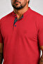 Men's Large Size Single Jersey Polo T-Shirt with Stand Collar 26400 Red - 2