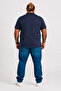Men's Large Size Single Jersey Polo T-Shirt Classic with Pockets 26402 Navy Blue - 3