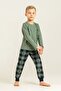 Boy's Pajama Set Printed Green Long Sleeve Pajama Set Us2647-C-V2 - 5
