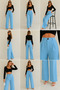 Azure Grace High Waist Palazzo Pants - 5