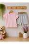 100% Cotton Ribbon & Floral Printed Shorts Summer Double Baby Girl Set - 2
