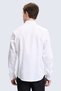 White Comfort Fit Slim Collar 100% Cotton Long Sleeve Groom's Wedding Shirt - 8