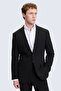 Black Slim Fit Mono Collar Casual Suit - 4