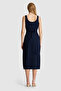 Women's Navy Blue Knitted Dress 50323562-Vr033 - 5