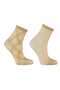 2 Pairs of Patterned Skin Color Tulle Socks, Trouser Socks, Short Socks, Women's Socket Socks