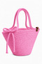 Lola Bow Detailed Straw Handbag Natural Weave Summer Beach, Daily Stylish Design Bag - 3