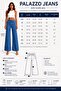 Women's Palazzo Jeans High Waist Loose Leg Denim Jeans - 5