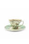 RM-465 Turkish Coffee Cup & Saucer Set – 12 Pieces – Green Bird & Floral Design - 2