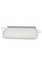Silver Stainless Steel Rectangle Cake Tray with Ornate Handles — 40×25 cm