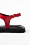 Kolay Bu Bence Red Flip-Flop Detailed Heeled Slippers - 4