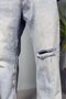 Ice Blue Ripped Detailed Jean Denim Trousers - 3