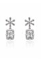 Star Shine Elegant Silver Color Steel Earrings - 3
