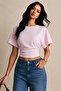Qlay Women's 2-Piece Navy Blue Pink Fitted Wide Sleeve Viscose Blouse - Soft Textured Stylish Summer Wear - 3