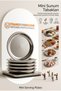 Steel Mini Presentation Plate Set of 5 11 cm - Metal Breakfast Snack Bowl, Jam Bowl, Turkish Delight Bowl, Sauce Bowl, Tea and Coffee Side Serving Plate and Coaster 723332