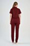 Lycra Maroon Zipper Detailed Surgical Uniform - 5
