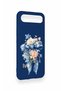 Tecno Spark Slim Compatible Blue Ribbon Flower Patterned Silicone Case - 3