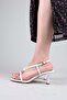Li̇vno Gold Ring Buckle Heeled Shoes White - 5