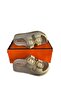 Beige Padded Sole Round Gold Buckle Non-Slip Sole Daily Pool Beach Slippers - 3