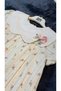 Girl's Dress with Brooch on the Collar - Lace Fabric - 100% Natural Cotton - Ecru - 5