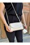 Women's Chain Detailed Adjustable Strap Minimal Shoulder Bag Shopper - 3