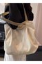 Women's Shoulder Tote Bag Canvas Handbag Large Capacity Bucket Bag Fashionable Travel Messenger - 6