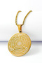 Gold Color 3.5 cm Line with Ayetel Kürsi & Felak, Nas, İhlas Written 316L Stainless Steel 60 cm Twist Chain Necklace