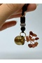 Fengshui Gold Money Pouch Agate Natural Stone Keychain - 5