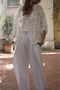 Ekru Lace Embroidered Shirt Kimono Rob39724 - 4