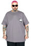 Mode XL Large Size T-Shirt Bıs Yaka Beyond U26115 Fume