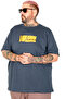 Mode XL Large Size T-Shirt Bıs Yaka Never U26125 Petrol Green - 4