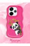 Redmi 13 4g Compatible Case with Camera Protector Red Silicone Couple Phone Case Panda Pattern - 2