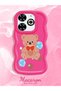 Infinix Smart 8 Plus Compatible Case Camera Protector Red Silicone Couple Phone Case Bear Pattern - 2