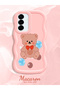 Samsung Galaxy A56 Compatible Case Camera Protector Pink Silicone Couple Phone Case Bear Pattern - 2