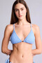 Regular Fit Wrinkled Textured Blue Bikini Top E0205Ax26Sm - 3