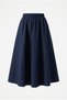 Women's Premium Parachute Non-See-Through Fabric Midi Skirt with Pockets and Elastic Waist El-3950