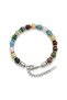 💎   Premium Mixed Natural Agate Stone Chakra Themed Adjustable 316L Steel Bracelet 31832B10D9 - (23cm) - 4