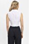 Women's Sleeveless Shirt with Elastic Waist Detail - 2