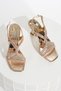 Women's Stone Detailed Thin Heeled Evening Dress Shoes and Bag Set - 6
