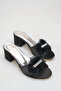 Lace Detailed Feathered Bridal Slippers White Thick Heeled Wedding, Engagement and Dowry Slippers - 4
