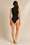 Women's Half Turtleneck Sleeveless 4-Piece Stretchy Bodysuit with Bottom Hooks - 95% Cotton Anti-Sweat & Soft Texture - 7