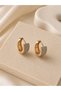 Xuping Rose Color Four Row Stone Minimal Hoop Earrings Acr9854 - 2