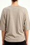 Women's Mink Side Gathered Bat Sleeve Cotton T-Shirt - 3
