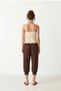 Curved Waist Modal Shalwar Trousers Lub0391 Brown - 5
