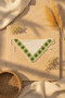 Hand Knitted White Green Floral Patterned Summer Bandana Hair and Neck Accessory - 7