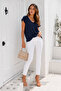 Women's Navy Blue V-Neck T-Shirt - 3