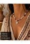 Calyra bohemian seashell natural stone necklace
