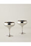 Glossy Luxe Glass 2-Piece Cup 270 ml Silver