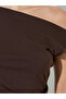Brown One-Shoulder Knit Top - 4