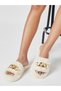 Chain Detail Faux Fur Bedroom Slippers - 8
